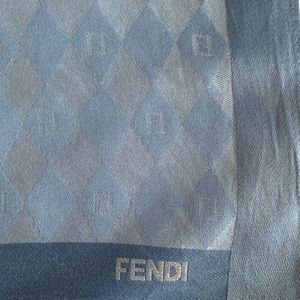 Fendi light blue silk square scarf